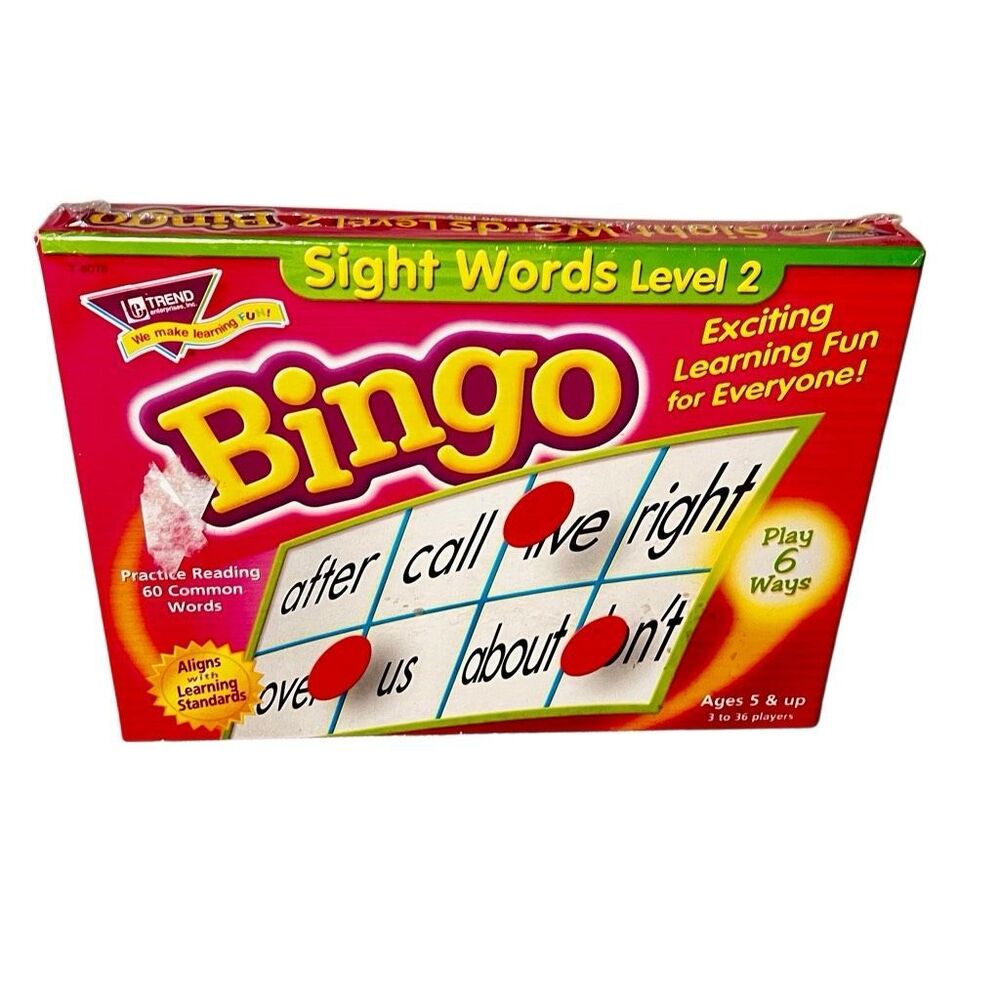 Sight Words Level 2 Bingo game by Trend Enterprises New Sealed in Box